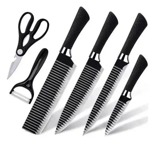 Kit Jogo Facas Churrasco/cozinha 6 Peças Aço Inox: Facas Que