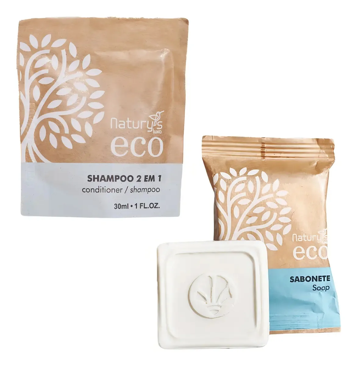 Kit Sabonetes 20g Shampoo 2x1 30ml Ecológico Estoril Cosméticos