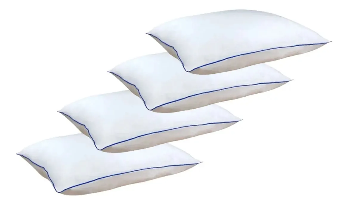 Kit 4 Travesseiros Toque De Pluma 50x70cm Cor Branco