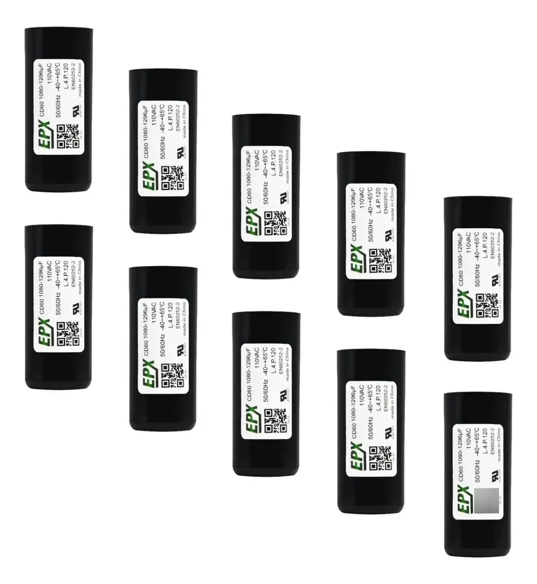 Kit 10 Capacitores De Partida Eletrolitico 1080-1296uf 110v