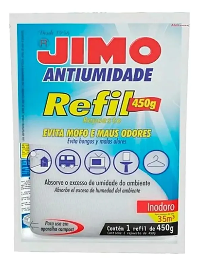Jimo Antiumidade Evita Mofo Odores Refil Anti Umidade 450g
