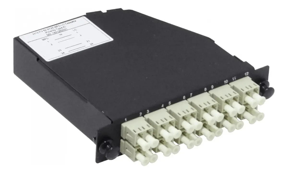 Cassete OM1 24-LC 2-MPO/M para/1U-3P 130mm Fibra Pré-conectada