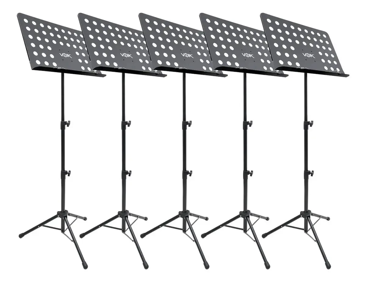 Kit Com 5 Estantes Para Partitura Ajustável Voik Ms-714 Cor Preto
