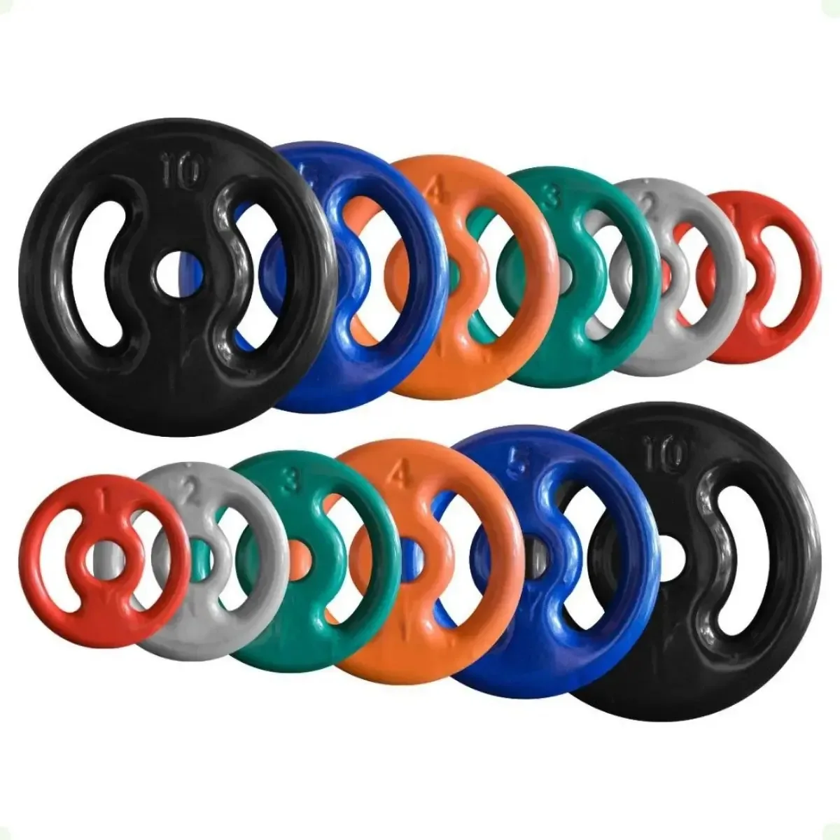 Anilhas Emborrachadas 50kg Combo 12 Peças Marca BOX INGÁ Ferro Fundido