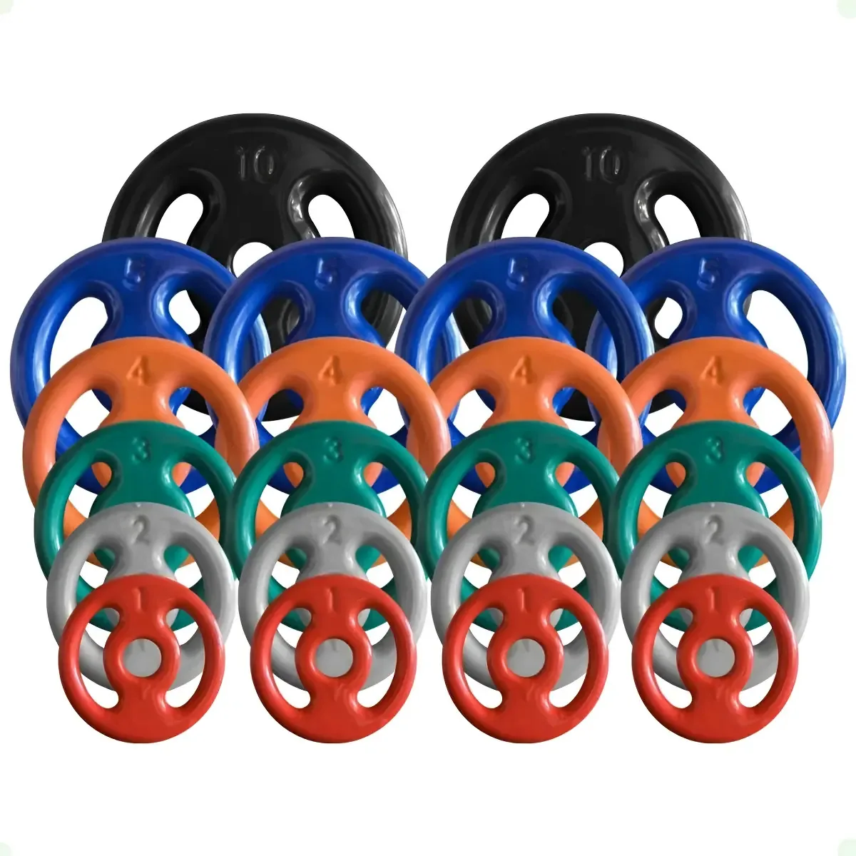 Combo Com 22 Anilhas Emborrachadas - 80 Kg