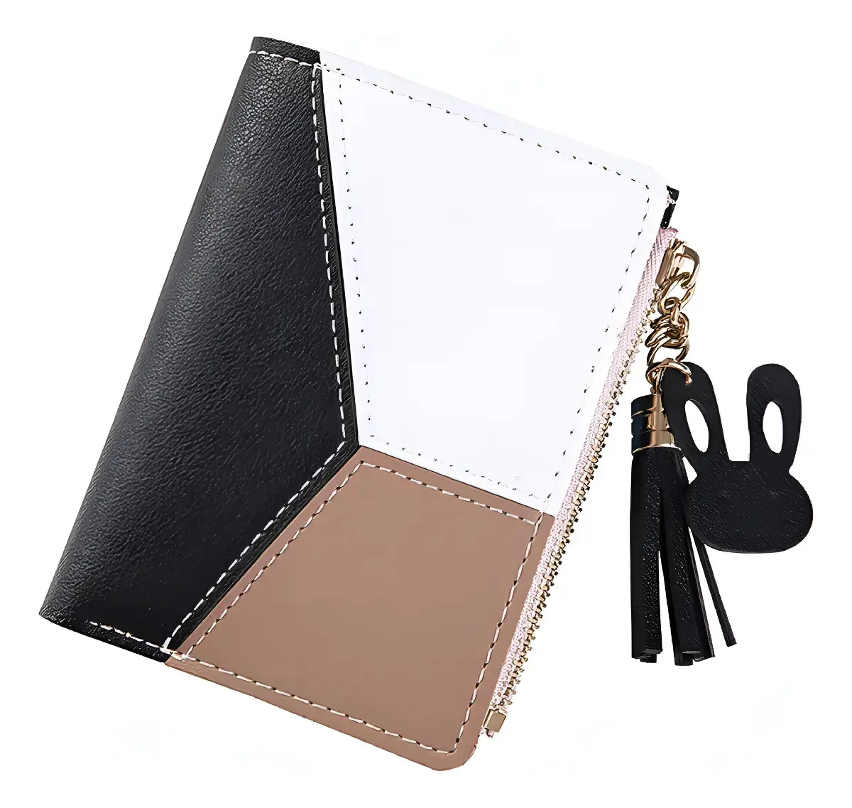 Carteira Feminina Sou Preto Porta Moedas PU Pequena Fashion Luxo