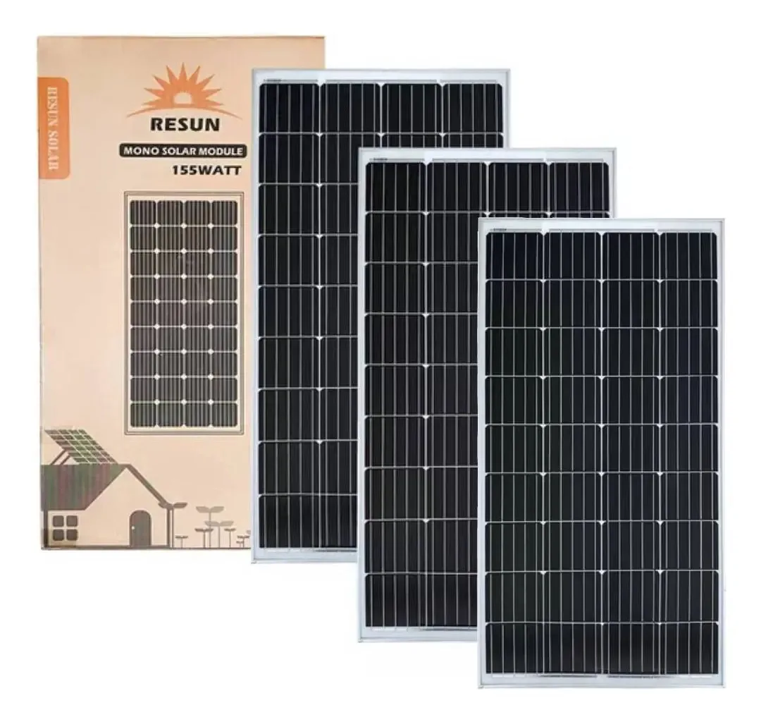 Kit De 3 Placas Solares + Cabos 5 Metros Vermelho E Preto