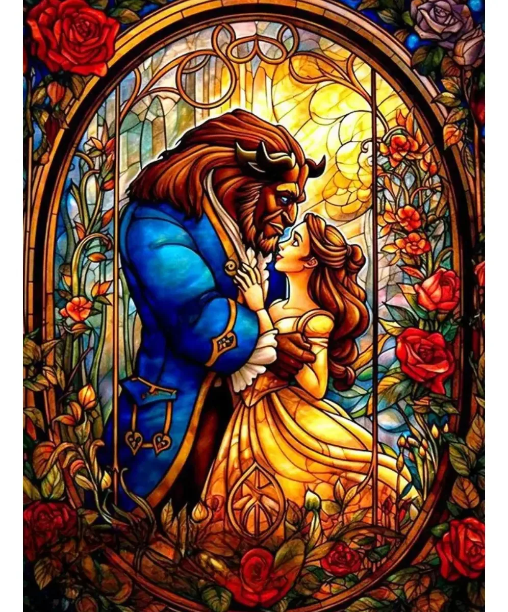 Kit Pintura De Diamantes Disney Bela E A Fera 30x40cm
