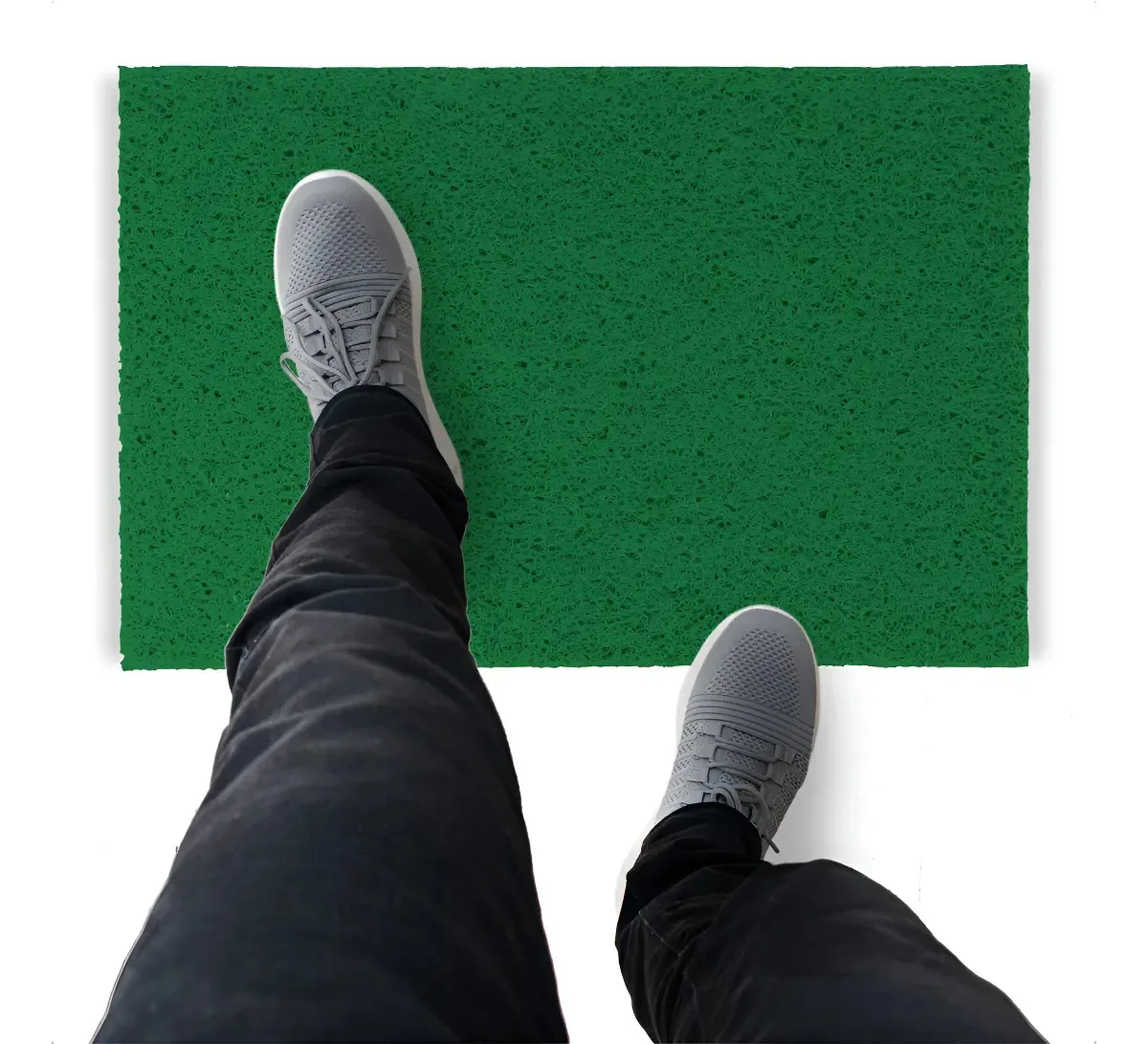 Tapete Capacho de Vinil Antiderrapante Verde Bandeira para Rampas 5 m x 60 cm
