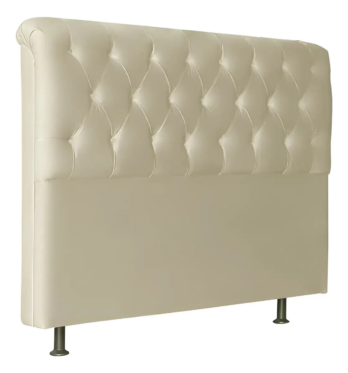 Cabeceira Solteiro 90cm Emilia Suede Marfim Id