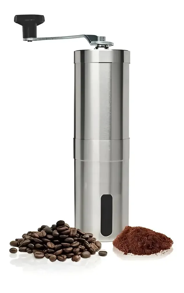 Moedor de Café Manual SM Inox Ajustável Para Grãos Prateado