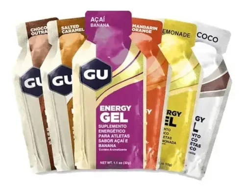 Caixa 6 Sachês Gel Carboidrato Gu Energy Sabor Açaí