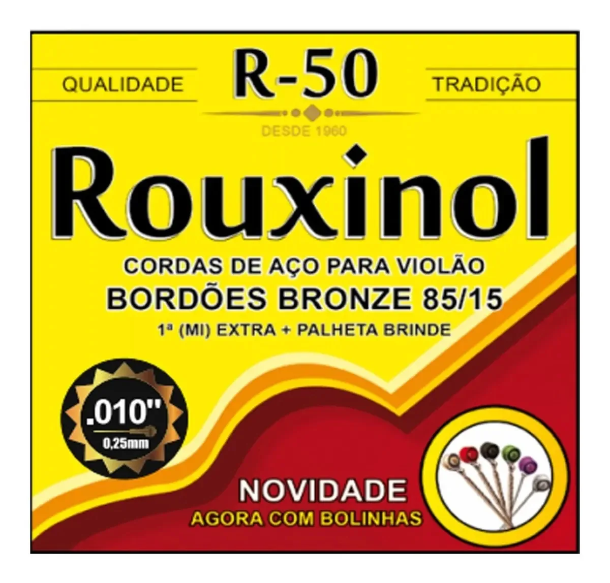 Encordoamento Aço Violão Rouxinol R50 Cordas Flexíveis