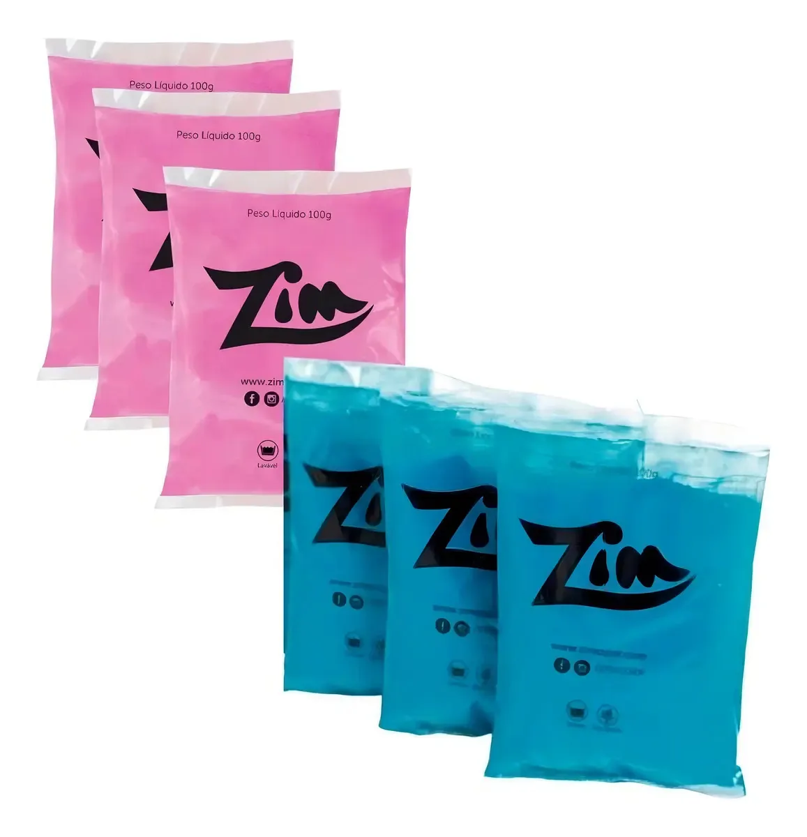 Pó Colorido Zim Color Para Chá De Revelação 3 Rosa E 3 Azul