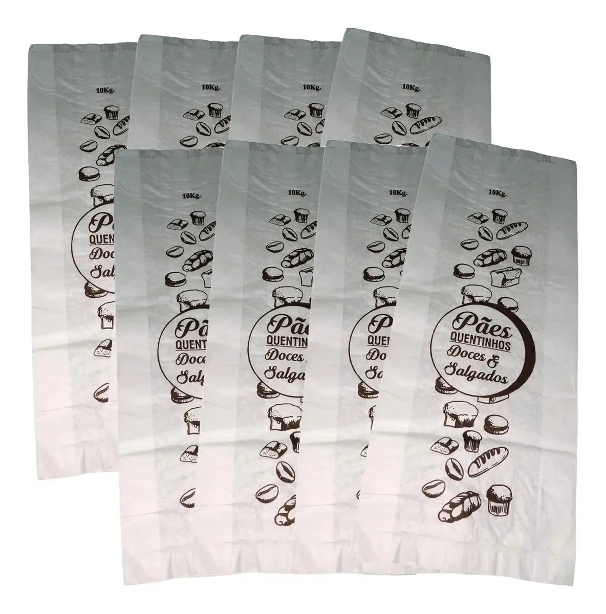 Saco De Papel Branco Paes Doces Delivery Salgados 10kg C/500