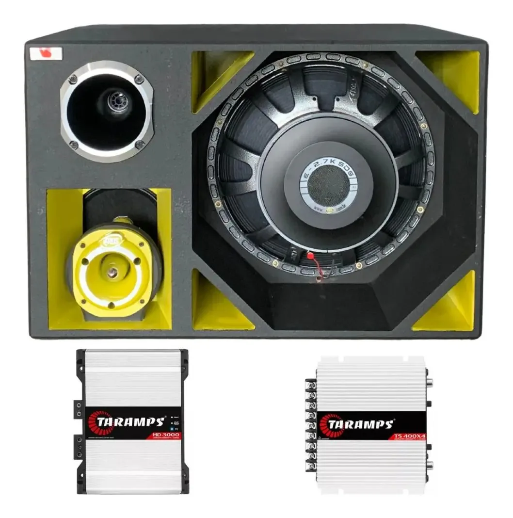 Caixa 4 Vias 15 Woofer Invertido Duto Triangular + Módulos