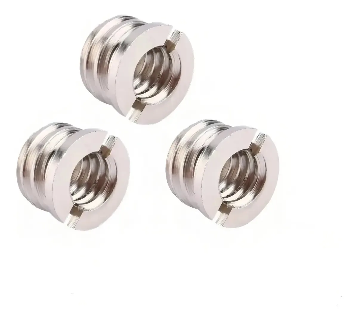 Kit 3 Adaptadores Rosca 1/4 3/8 Tripé Câmeras Unbranded Aço