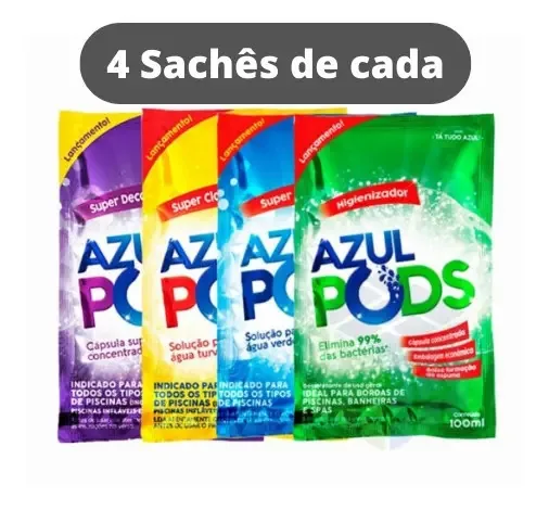 Kit Tratamento Piscinas Completo Azulpods Maresias
