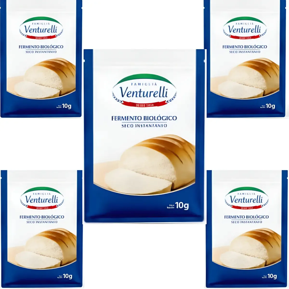 Kit 5 Fermento Biológico Seco Instantâneo Venturelli 10g Cada