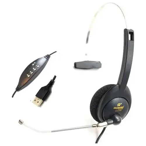 Headset Usb Voip Com Tubo De Voz Removível - Agem Ah-079