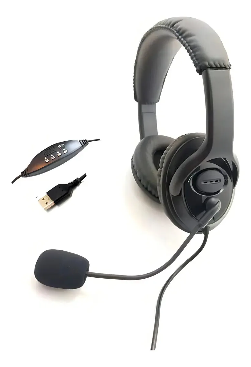 Headset Usb Voip Com Cancelador De Ruído -agem Ahx-3000 Plus