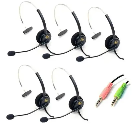 Kit 5 Headsets P2/multimídia Cancelador Ruído - Agem Ah-019