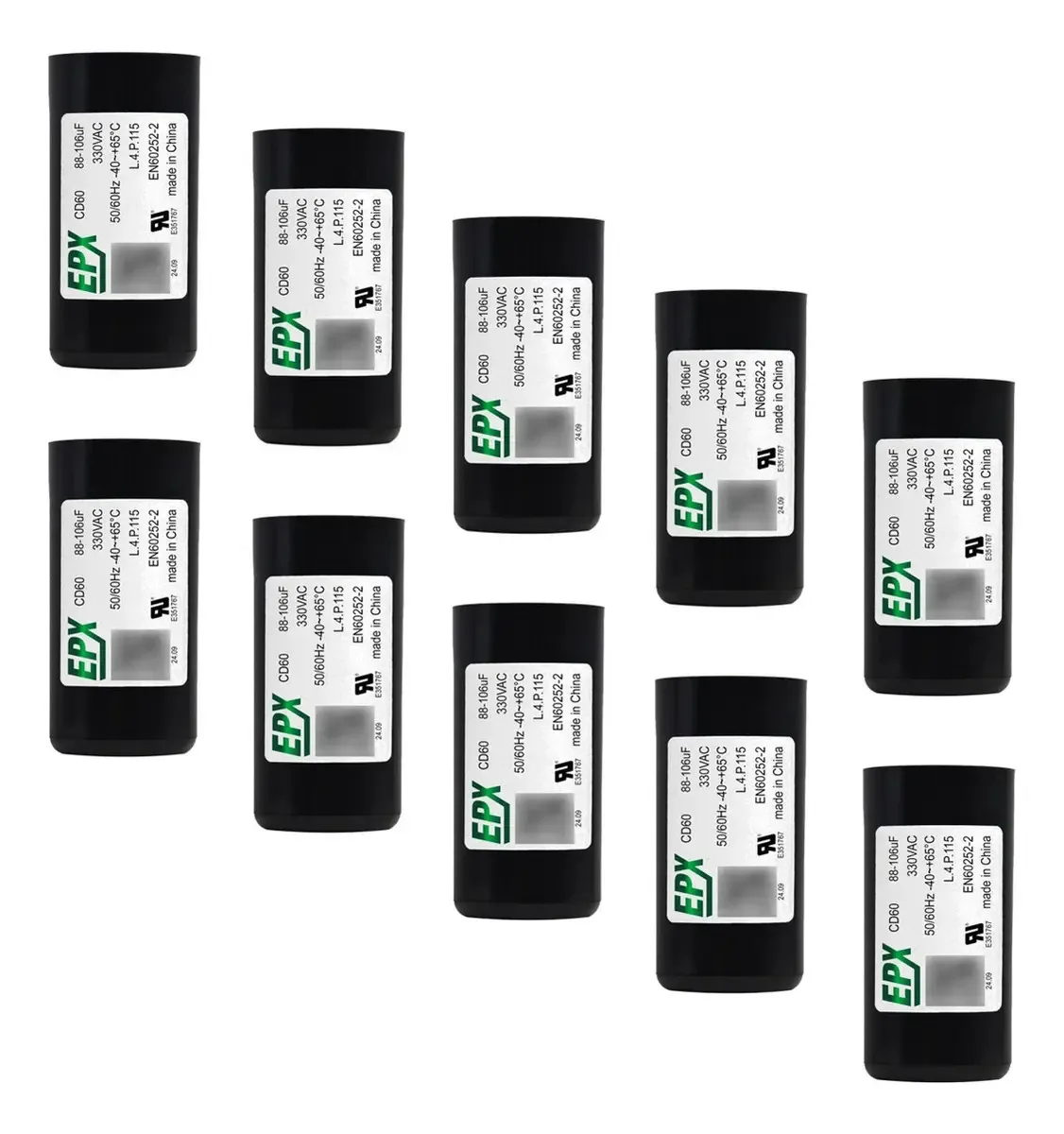 Kit 10 Capacitores De Partida Eletrolitico 88-106uf 330v