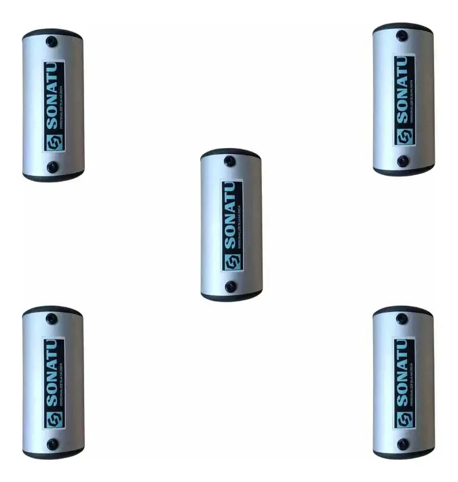 Ganzá Pequeno Sonatu 8,5x4cm Aluminio Kit 5 Unidades Som Autêntico