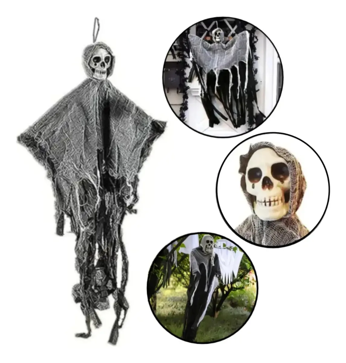Caveira Halloween Decoração Porta Festas Crânio Dia Das Bruxas Fantasma Externo Interno Sambalelê Artigos Para Festas E Descartáveis