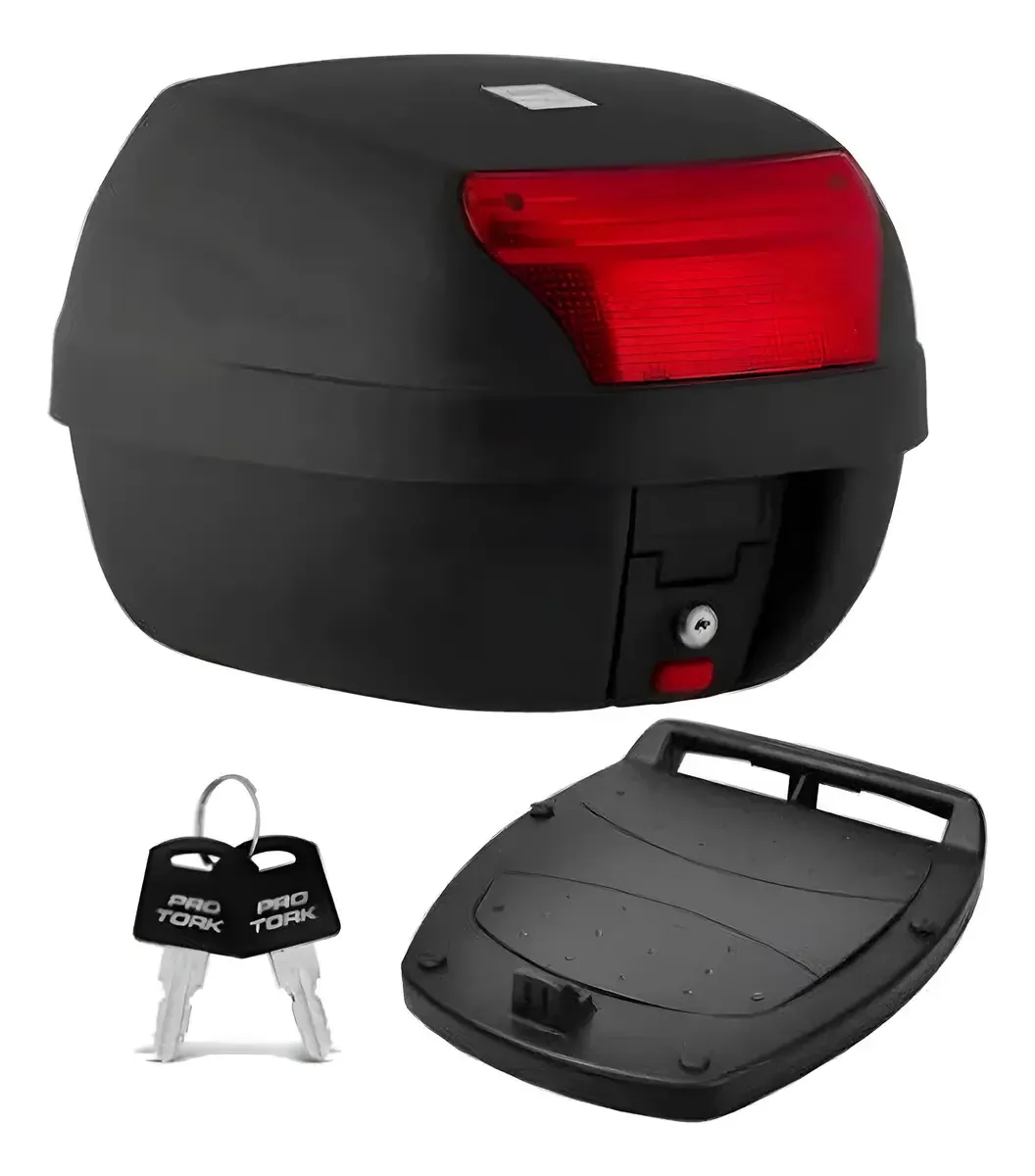 Baú Bauleto 28l Protork Smart Cor Lente Vermelha