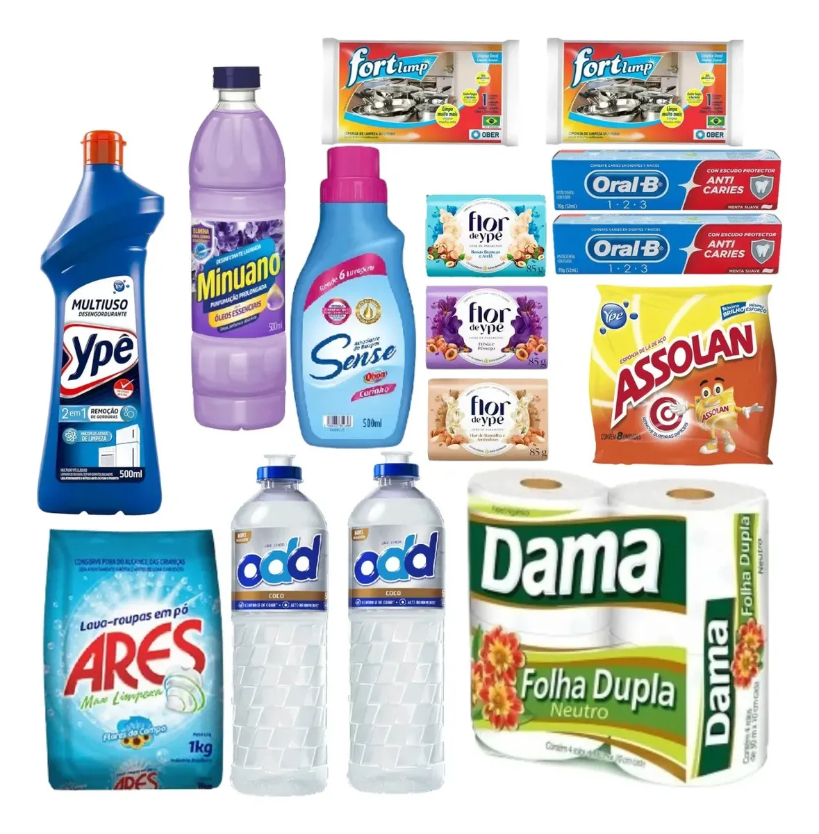 Cesta Básica De Higiene E Limpeza - 15 Itens