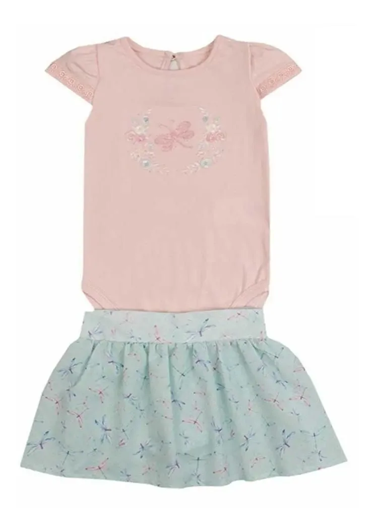 Conjunto Body Conforto Saia Shorts Bebê Menina Paraíso Tamanho G
