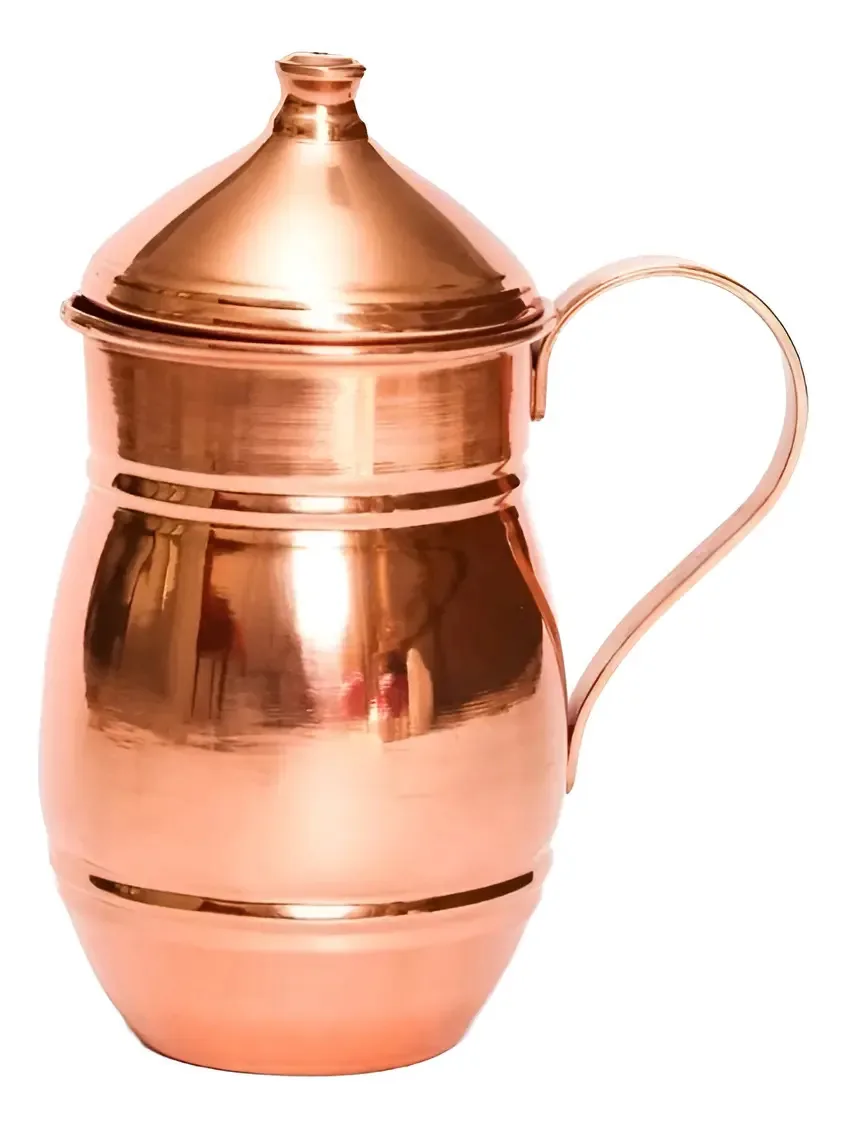 Garrafa De Cobre Puro Martelado - Ayurveda Cor Marrom