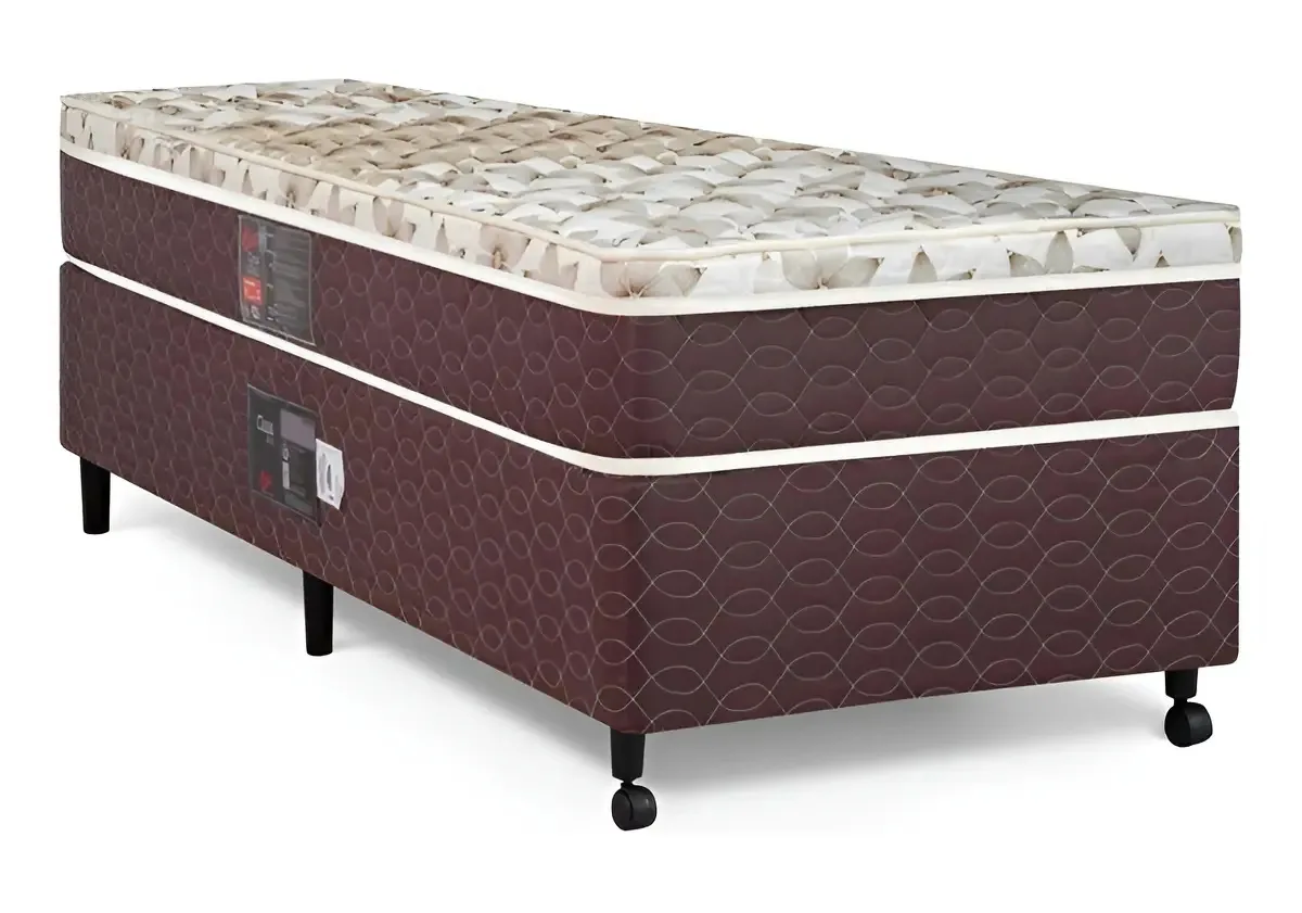 Cama Box +colchão Castor Solteiro Class Híbrido 100x200x52cm Bege