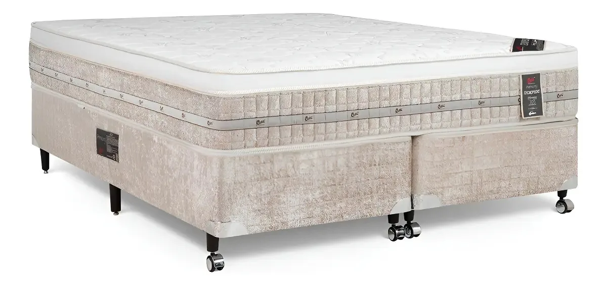 Box+colchão Castor King Premium One Tecnopedic 193x203x57