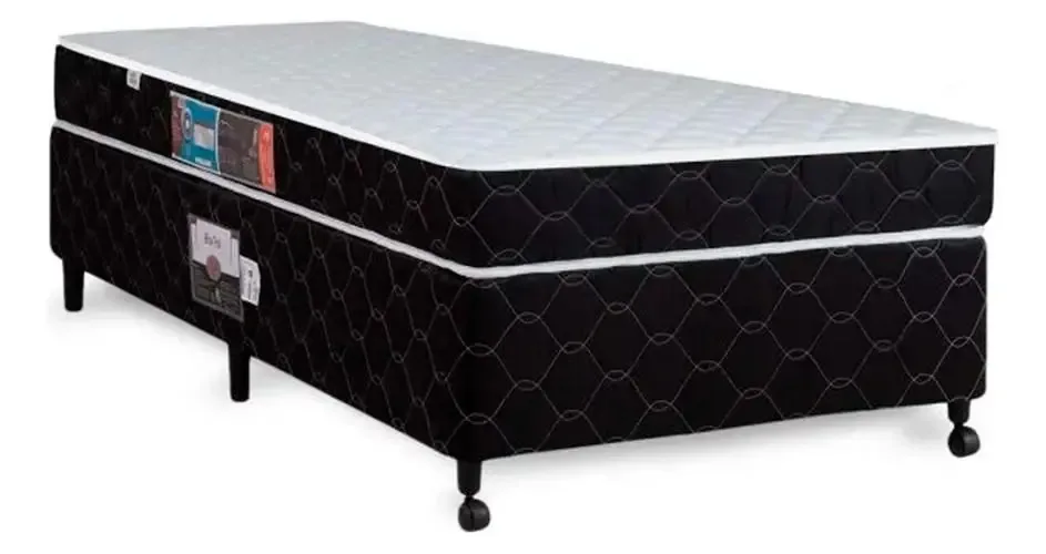 Box+colchão Castor Solteiro Montblanc Double F D33 96x203x45