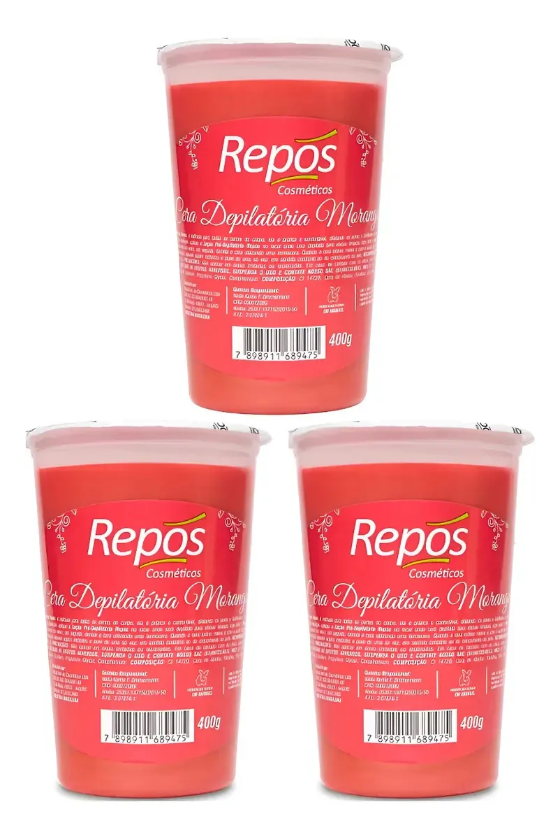 Cera Depilatória Elástica Repos 1,200Kg - Morango