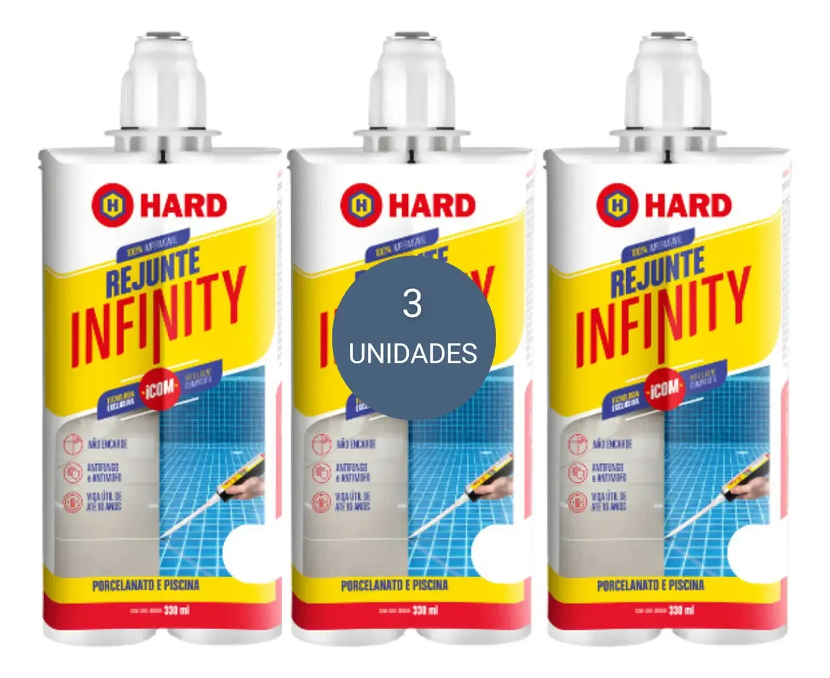 Rejunte Hard Infinity - Cinza Platina - Kit 3un