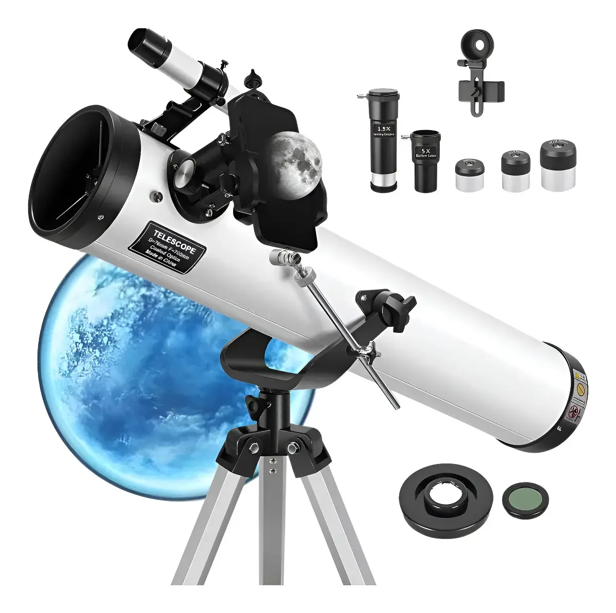 Telescópio Astronômico Profissional F70076 Cinza