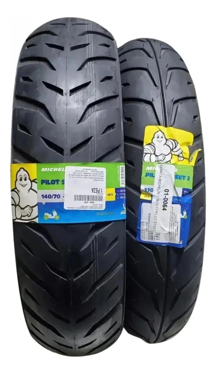 Par de Pneus Michelin Pilot Street 2 para Dianteira e Traseira 110/70-17 e 140/70-17