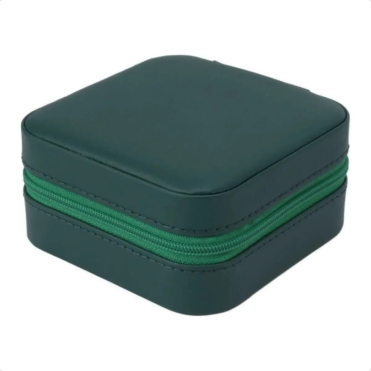 Porta Jóias Portátil Maleta Guardar Brinco Anéis Colar Joias Cor Verde