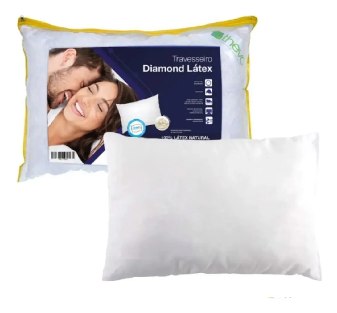 Kit com 2 Travesseiros Theva Diamond Latex para Alinhamento Corporal