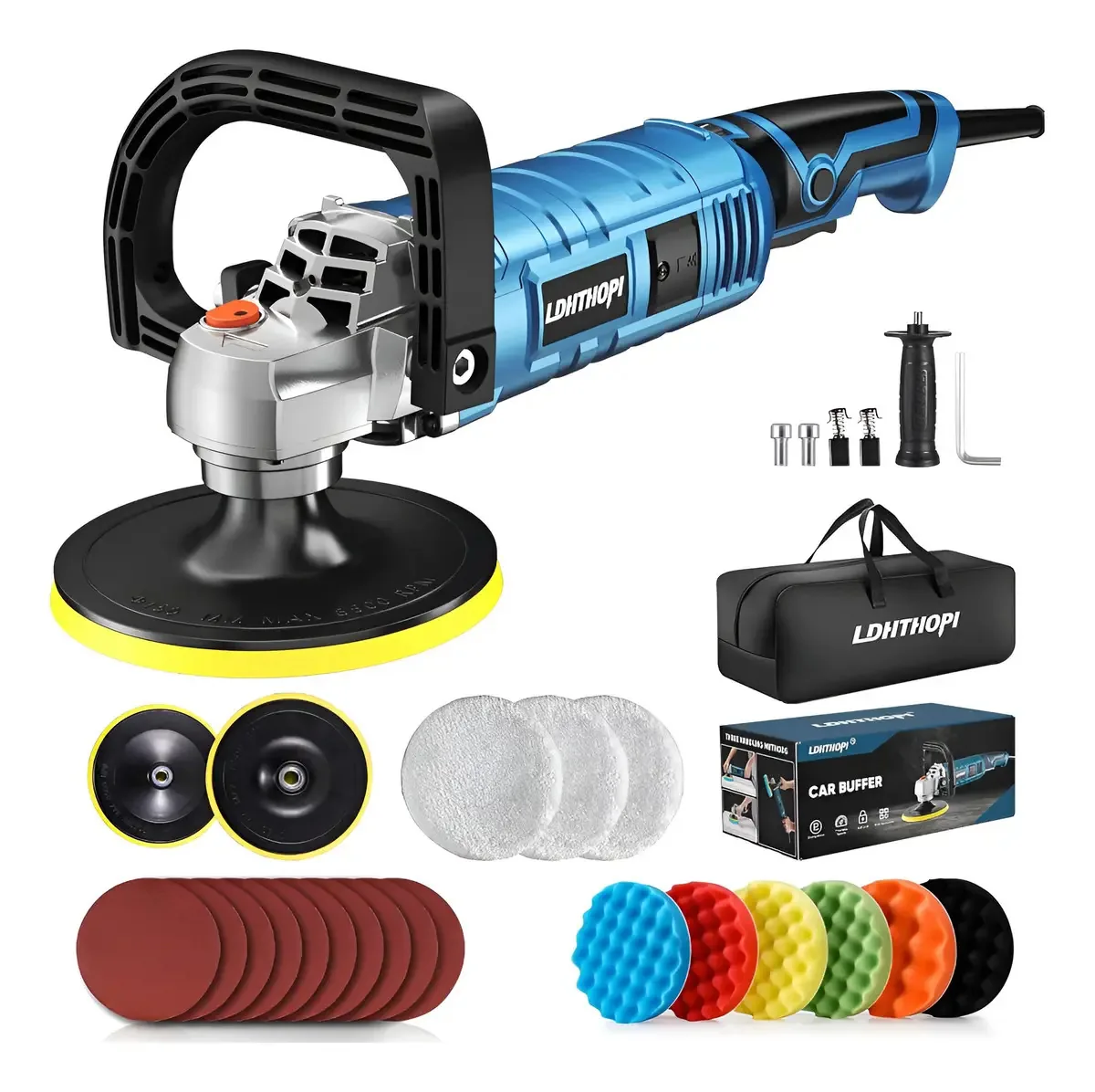 Polidor rotativo Ldhthopi 1600w 7 velocidades 3500 Rpm azul