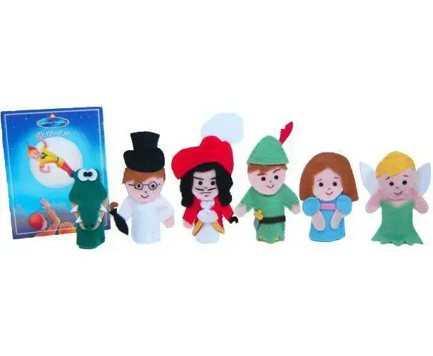 Dedoches Feltro Peter Pan 6 Personagens Multicolorido
