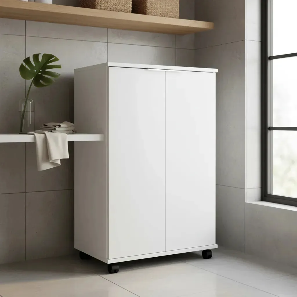 Dullar Móveis Pratic Armário Multiuso Para Lavanderia Branco