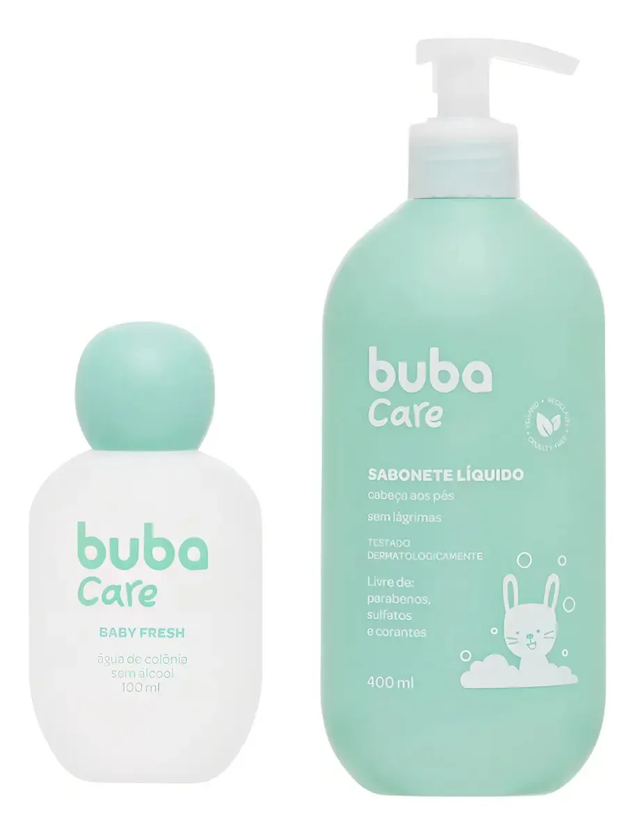 Kit Colônia Babyfresh 100ml Sabonete Líquido 400ml Buba Care