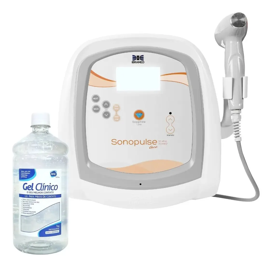 Aparelho de Ultrassom Ibramed Sonopulse Aura 1 e 3 MHz para Estética, Fisioterapia e Reabilitação com Mais de 50 Protocolos