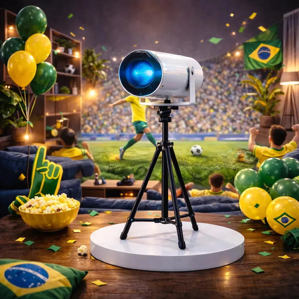 Kit De Tela De Projeção Cinelândia Retrátil Com Tripé E Projetor Para Casa