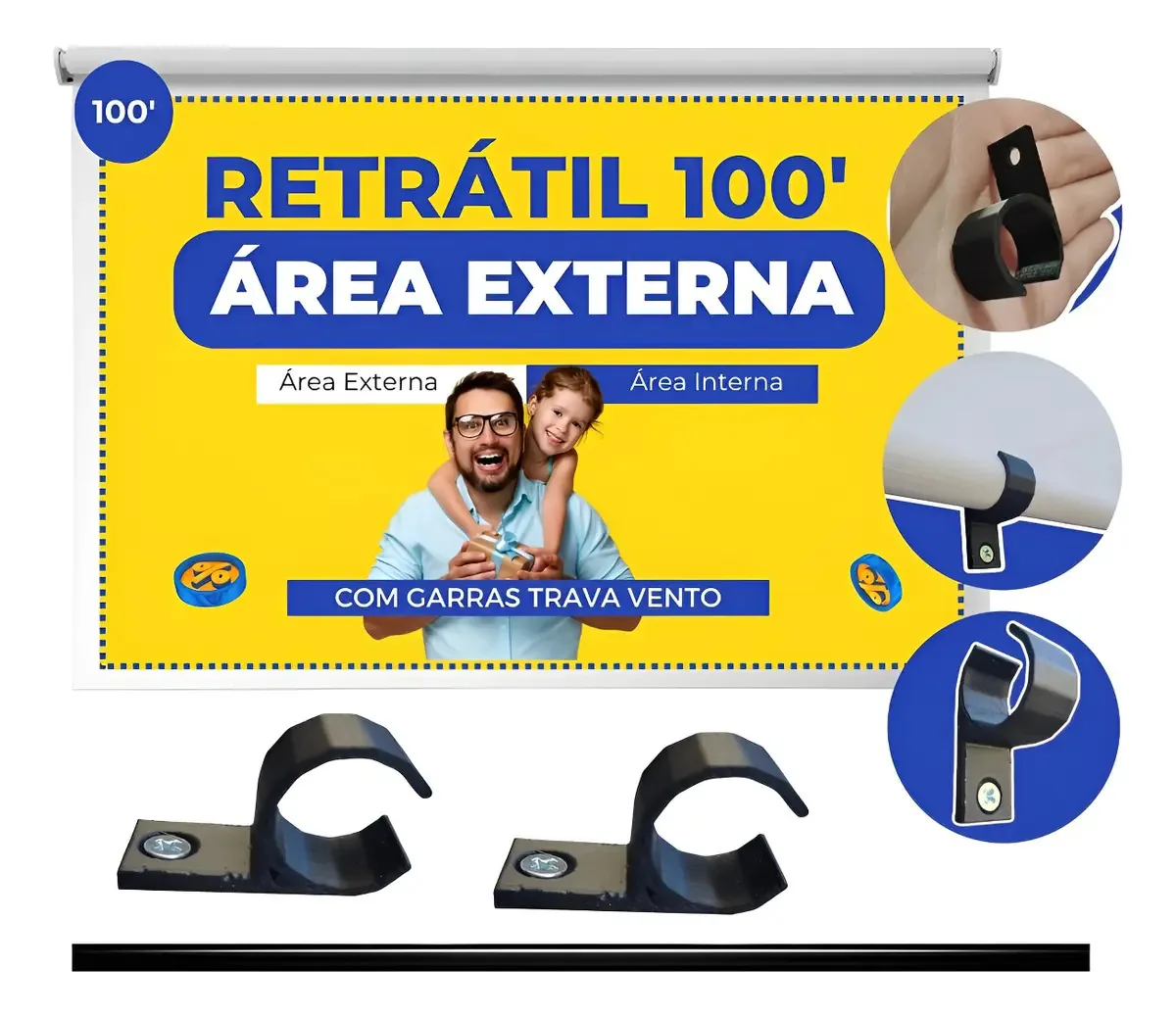 Tela Retrátil Cinelândia 100" para Projeção Externa e Interna