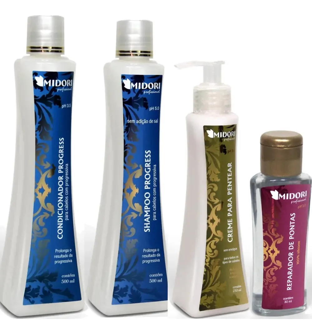 Kit Shampoo Condicionador Creme Pentear Midori Reparador
